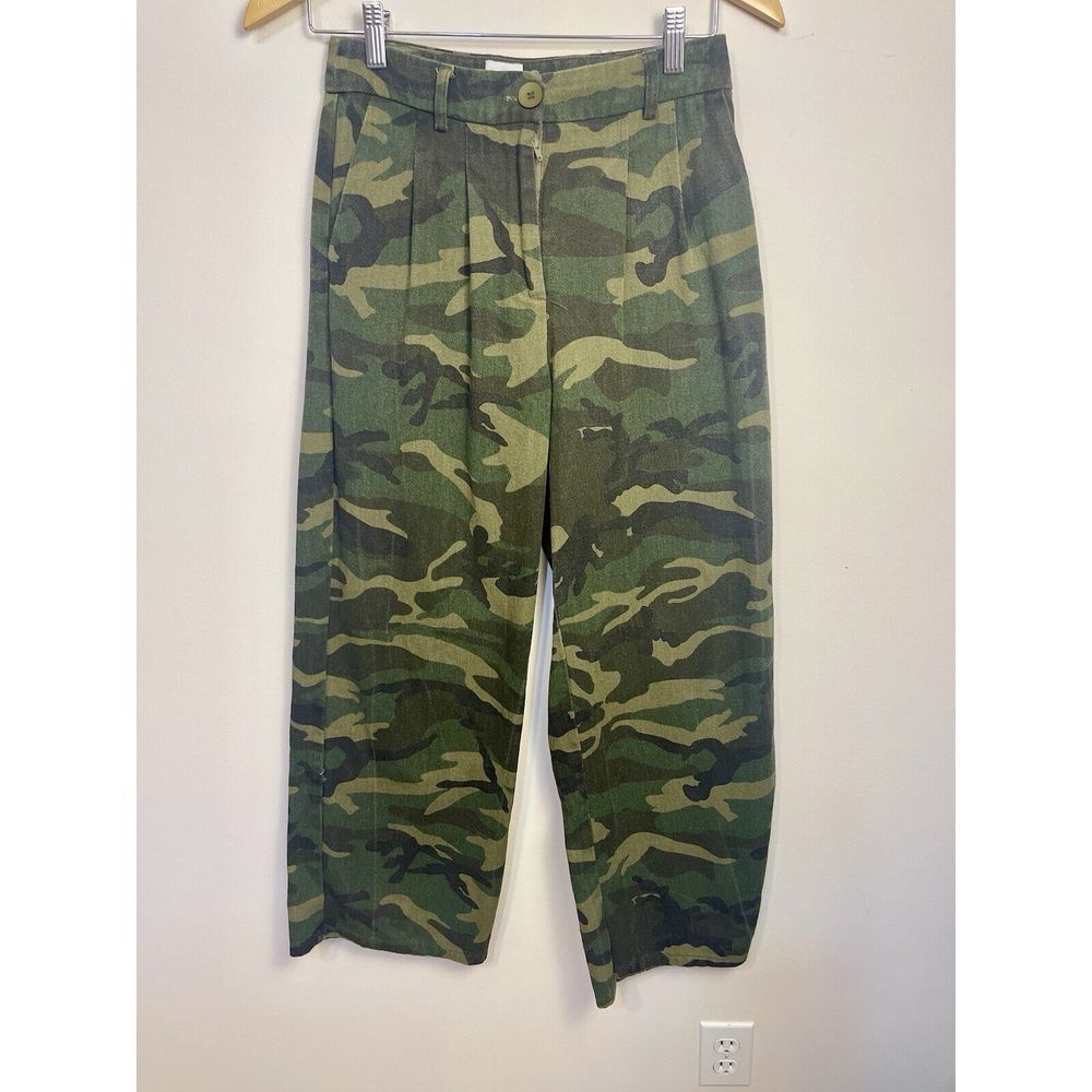 Princess Polly XX Pants Jeans Wide Leg US Size 4 Camo Hi-rise